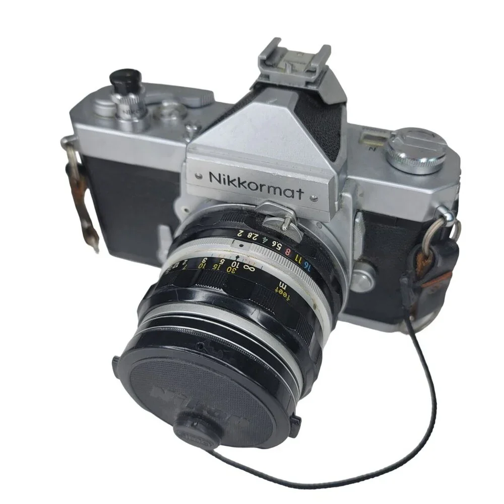 Vintage Nikkormat FTN 35mm SLR Film Camera With NIKKOR-H Auto 1:2 f=50mm Lens